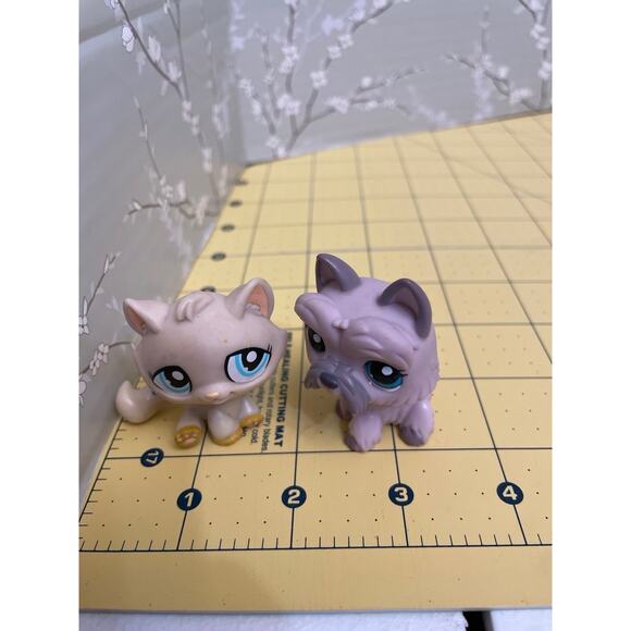 Hasbro LPS Littlest Pet Shop Scotty Dog & Cream Colored Cat Figure Lot Of 2 - Picture 8 of 8